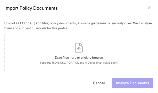 Import existing policies